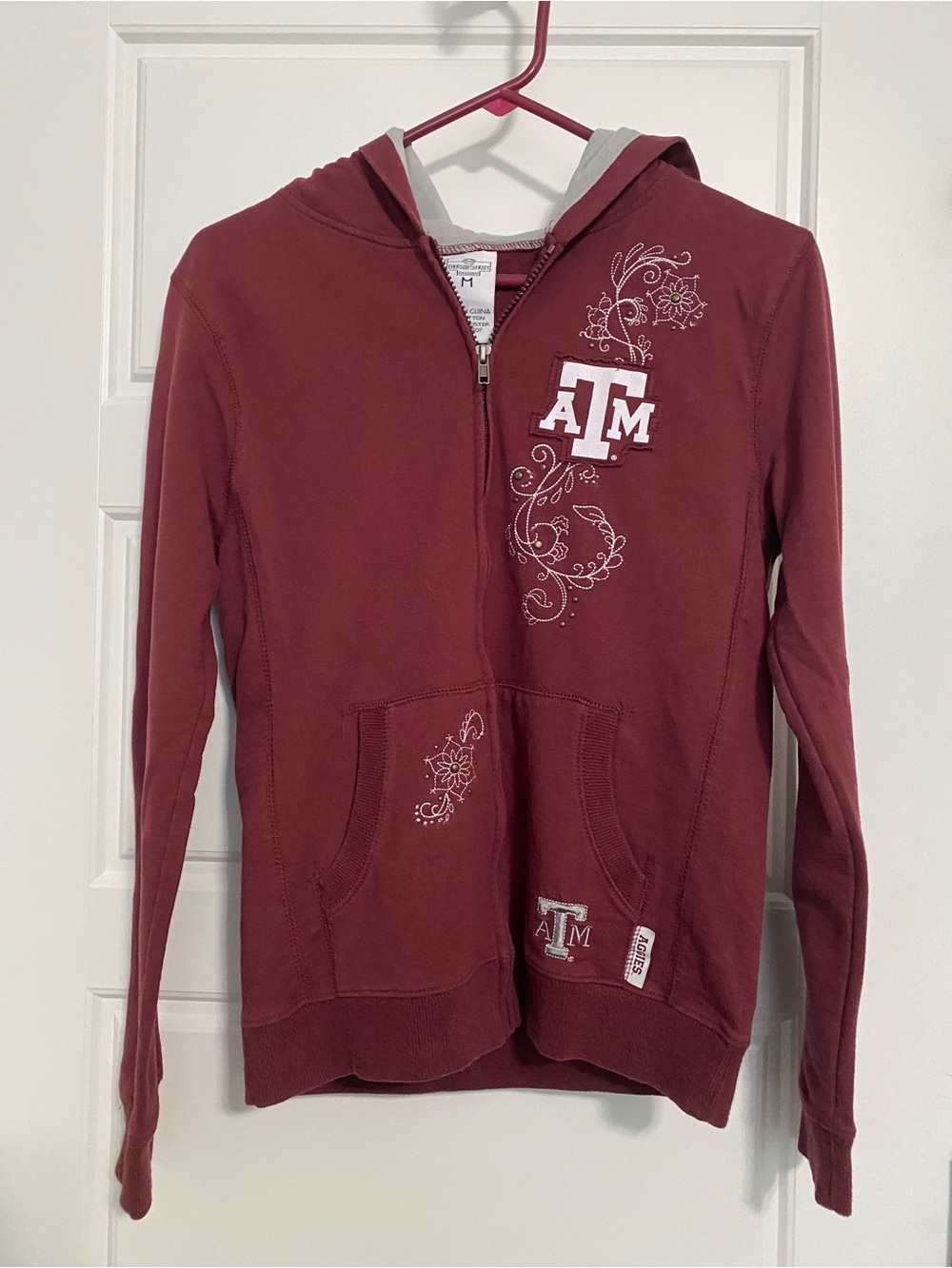 Texas A&M Maroon Zip-Front Hoodie Sweater